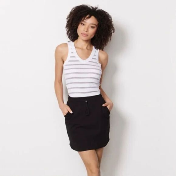 NWT Sundry for Evereve Black Pull On Cotton/Modal "Sunday Skirt" size 1 or Small - Picture 1 of 9